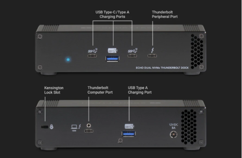 Sonnet Echo Thunderbolt 3 Dock with two slots for M.2 NVMe SSD Sonnet Echo Thunderbolt 3 Dock with two slots for M.2 NVMe SSD